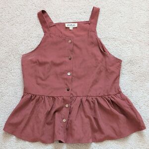 Listicle Peplum Faux Suede Tank Top Size M